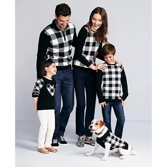 NWT MSRP $40 Charter Club Holiday Girls Buffalo Check Family Sweater Sz 5, 6, 6X - Picture 3 of 3